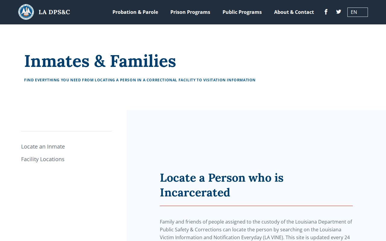 St. Tammany Parish arrest history state imprisoned person locator