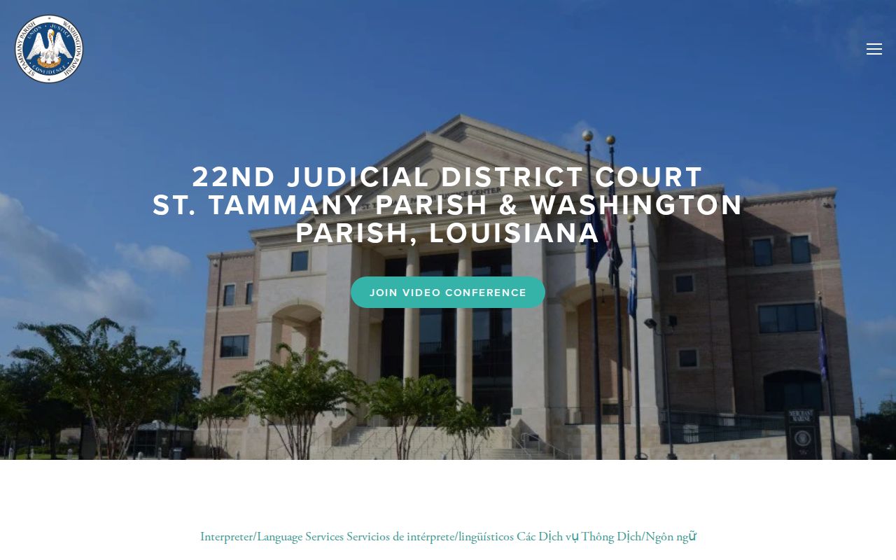 St. Tammany Parish criminal history and 22nd Judicial District Court divisions