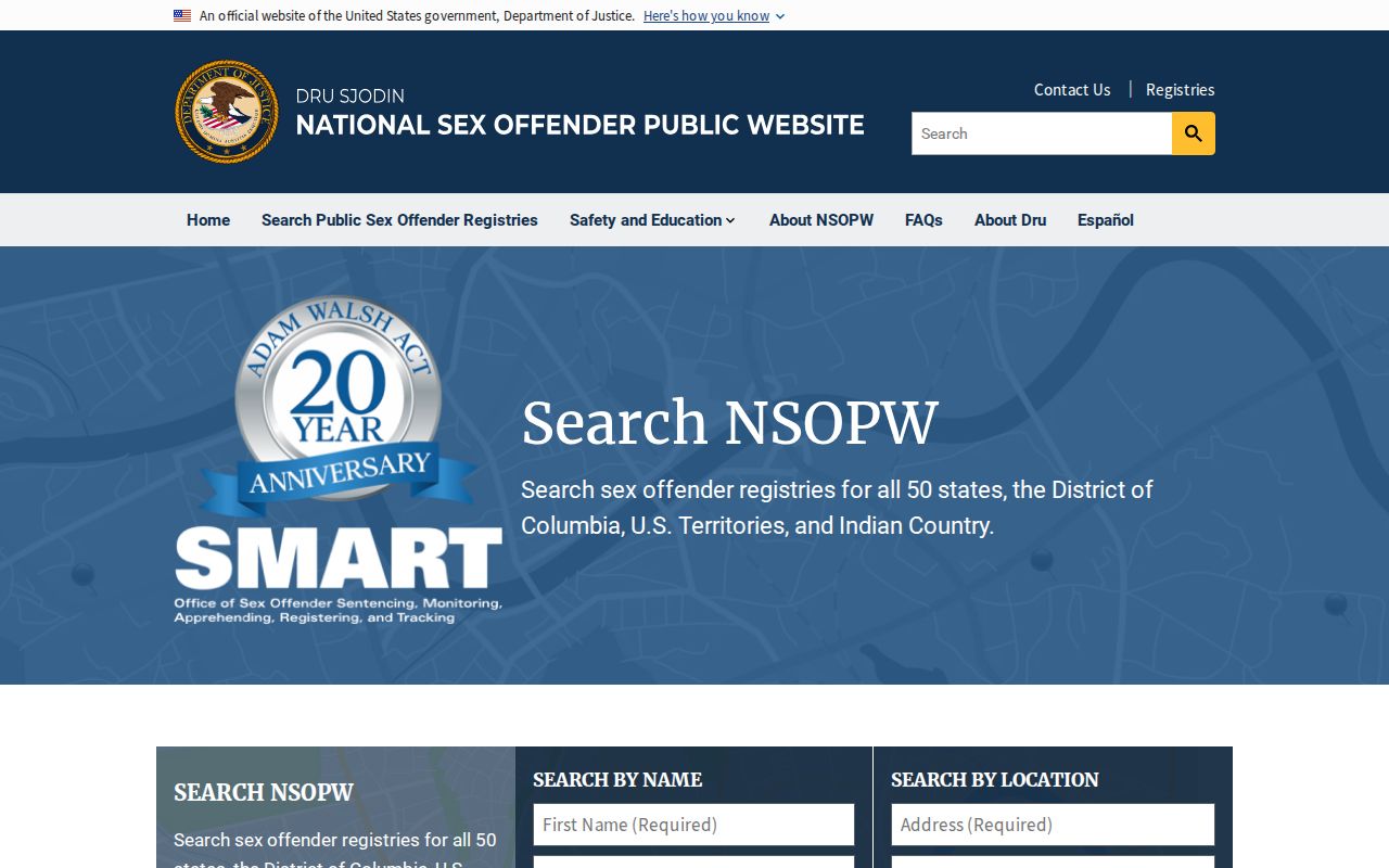 St. Tammany Parish sex offender check with the national registry form